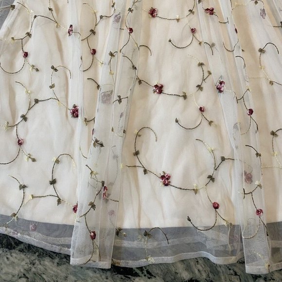 NWT Women's AQUA EMBROIDERED FLORAL PARTY DRESS white size S $128 - Picture 4 of 11